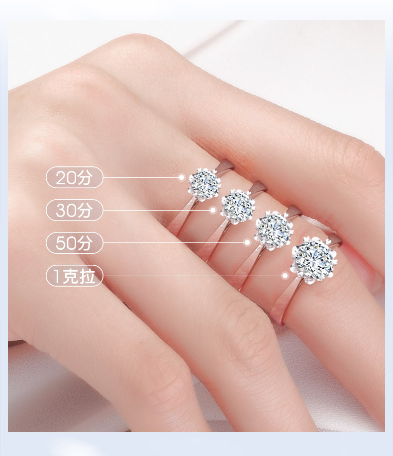 玫瑰之心/18K白金钻戒 50分/SI净度/I-J色-forever love系列